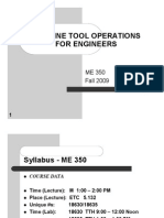 Machine Tool Operations Syllabus