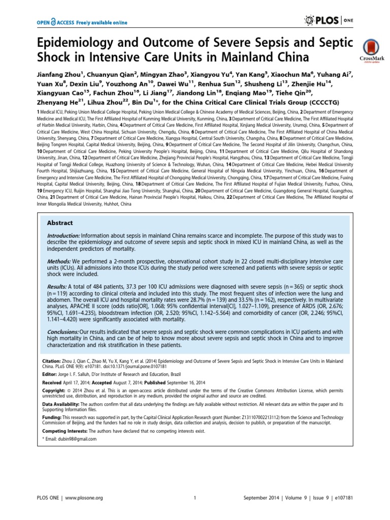 Journal Sepsis PDF Sepsis Intensive Care Unit