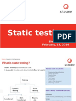 Static Testing: Elena Rudovol February, 13, 2014
