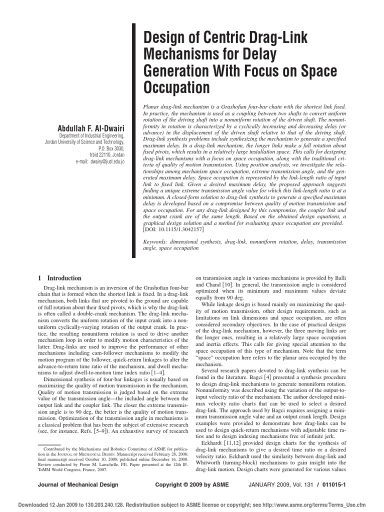 Asme Jmd Pdf Trigonometric Functions Transmission Mechanics