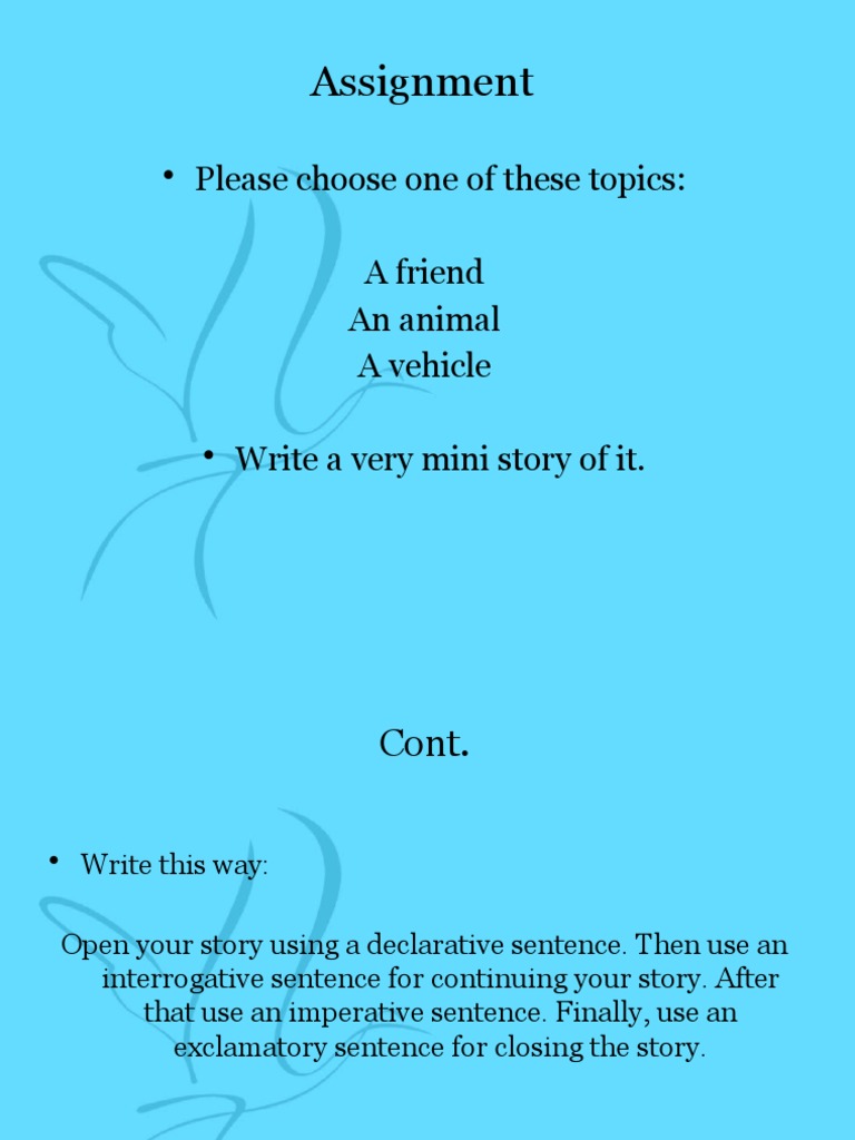Mini Story with Sentence Types | PDF