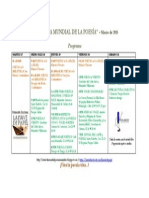 Vi Semana Mundial de La Poesía" - : Programa