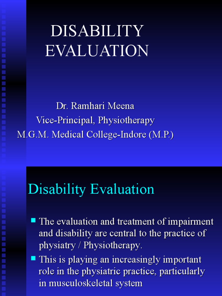 Disability Evaluation Damages Physical Medicine And Rehabilitation