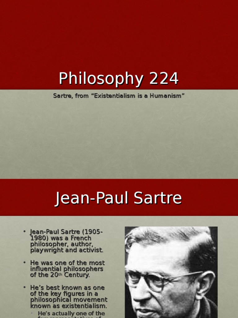 existentialism essay by jean paul sartre