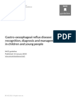 Gastro-Oesophageal Reflflux Disease Recognition, Diagnosis and Management in Children and Young People