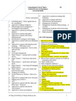 Comprehensive List of Topics (F) General Practice & Emergency (Corrected 2010) SIS (VII Semester)