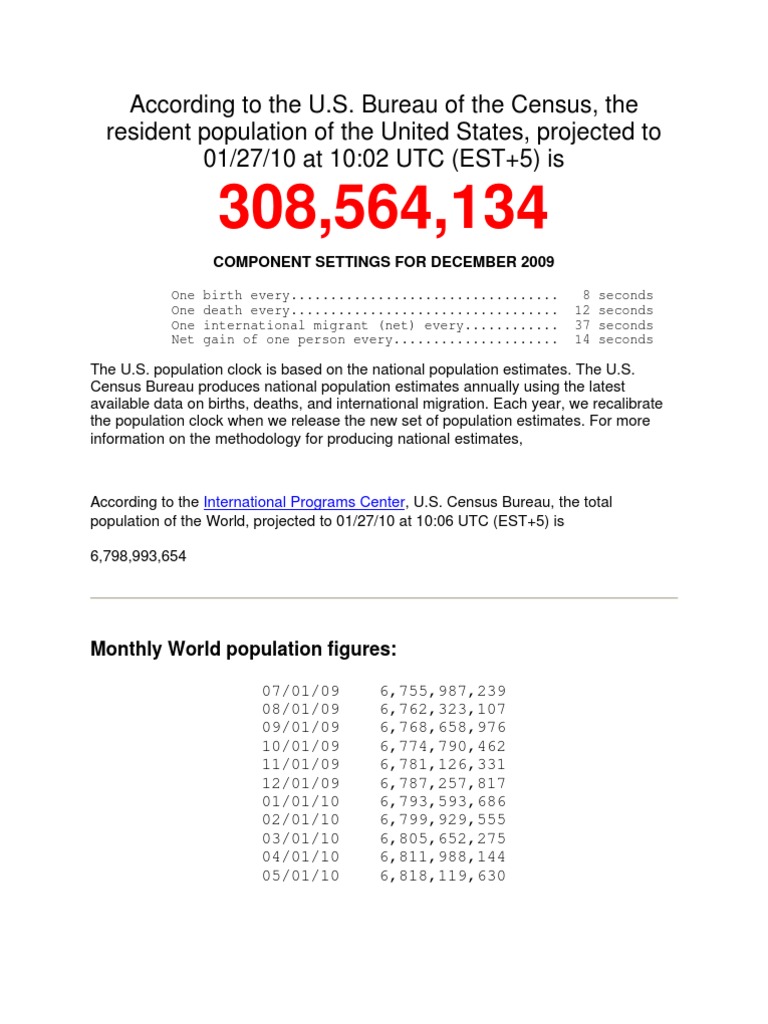 US & World Population Clock Race And Ethnicity In The United States