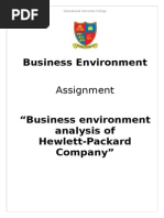 Business Environment of Hewlett Packard (HP) Company 