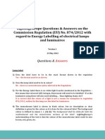 LightingEurope Questions Answers - Regulation 874 2012 ENERGY LABELLING