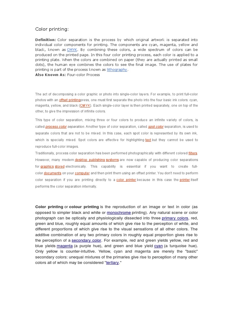 Understanding Color Separation in Printing | PDF | Artistic Techniques ...