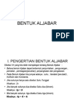 BENTUK ALJABAR