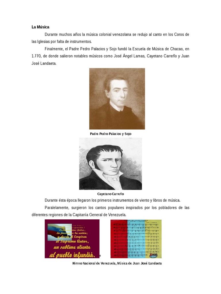 Música Colonial en Venezuela 1770 | PDF | Arte