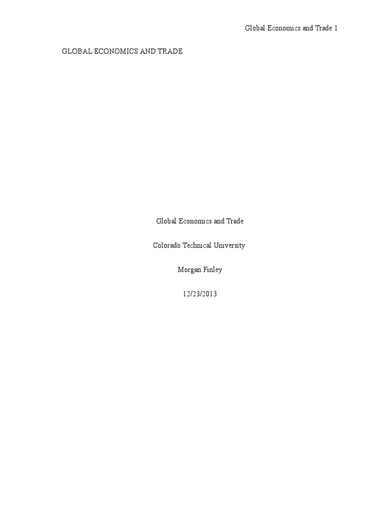 Global Economics and Trade | PDF | Exports | Immigration