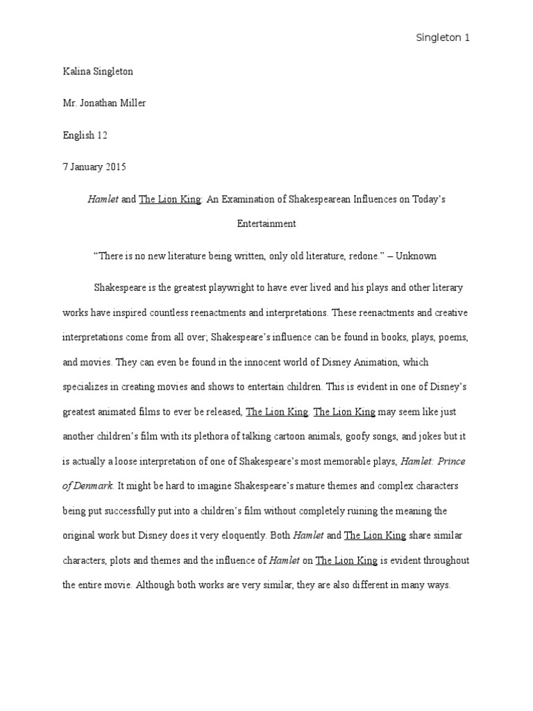 Hamlet transformation essay image