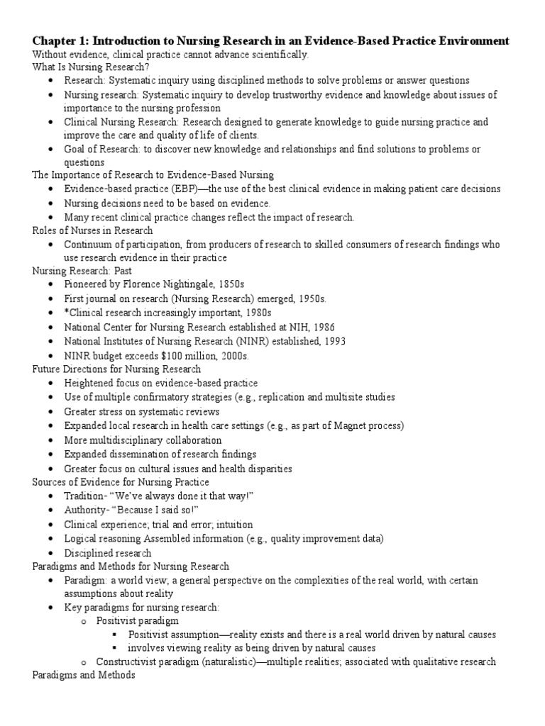 Evolution of Nursing Research Practices | PDF | Evidence Based Medicine ...