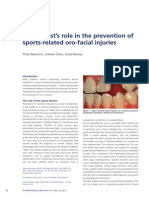The Dentist's Role in The Prevention of Sports-Related Oro-Facial Injuries
