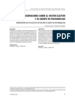 Observaciones Sobre El Factor Electivo y Su Agente en Psicoanálisis