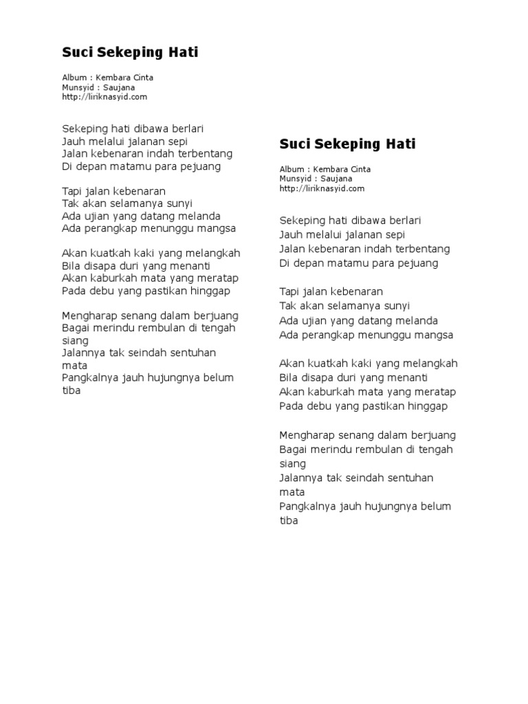 Suci Sekeping Hati Read 9 reviews from the world's largest community for readers. scribd