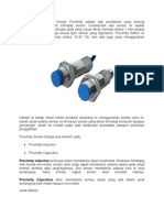 Proximity Switch Atau Sensor Proximity Adalah Alat Pendeteksi Yang Bekerja Berdasarkan Jarak Obyek Terhadap Sensor