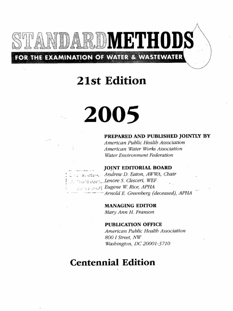 Wastewater Methods 21st Edition Guide | PDF