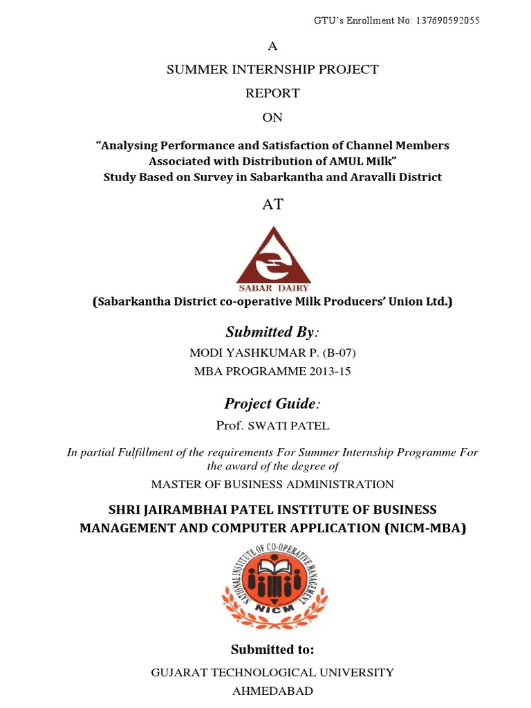 Sabar Dairy PDF Cooperative Logistics