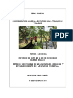 Informe del taller numero 1 manejo sostenible de los recursos hídricos y establecimiento de vivero forestal