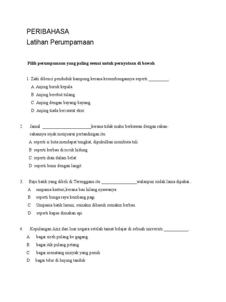 Peribahasa Perumpamaan