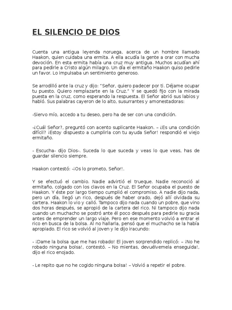 El Silencio de Dios y su Sabiduría | PDF | Dios | Oración