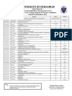UPesh Date Sheet 2011 BA BSc BTh BSc Nursing Exams