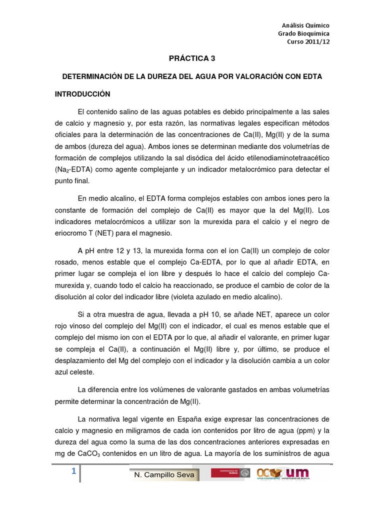 Practica 3 Calcio en suelo | Concentración | Magnesio