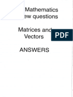 IB Math HL Matrices and Vectors Answers