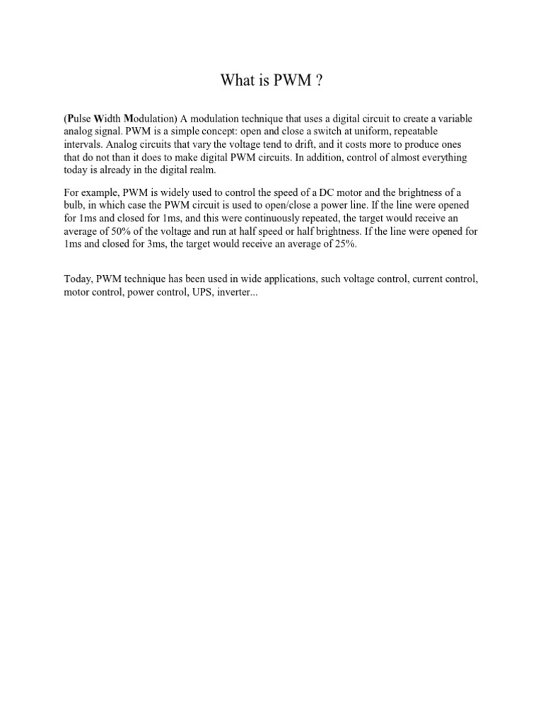 Understanding Pulse Width Modulation | PDF