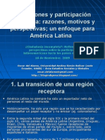 Migraciones y Participación Ciudadana: Razones, Motivos y Perspectivas Un Enfoque para América Latina