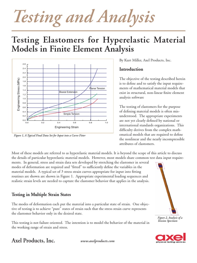 Testing Elastomers For Hyperelastic Material Models | PDF | Deformation ...