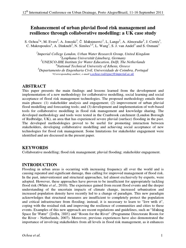 Nature‐Based Solutions For Urban Pluvial Flood Risk Management – OOXTG