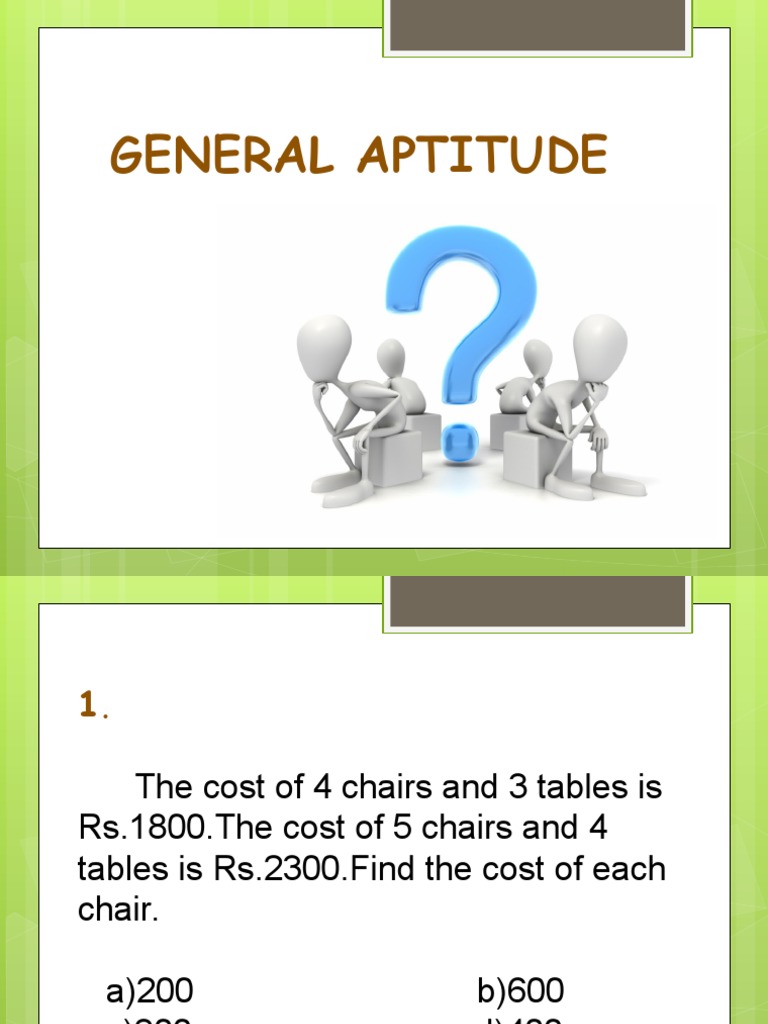 General Aptitude Practice Questions | PDF