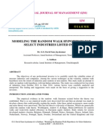 Modeling the Random Walk Hypothesis for Select Industries Listed in Bse