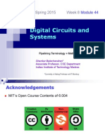 Digital Circuits and Systems Pipelining Terminology + Methodology