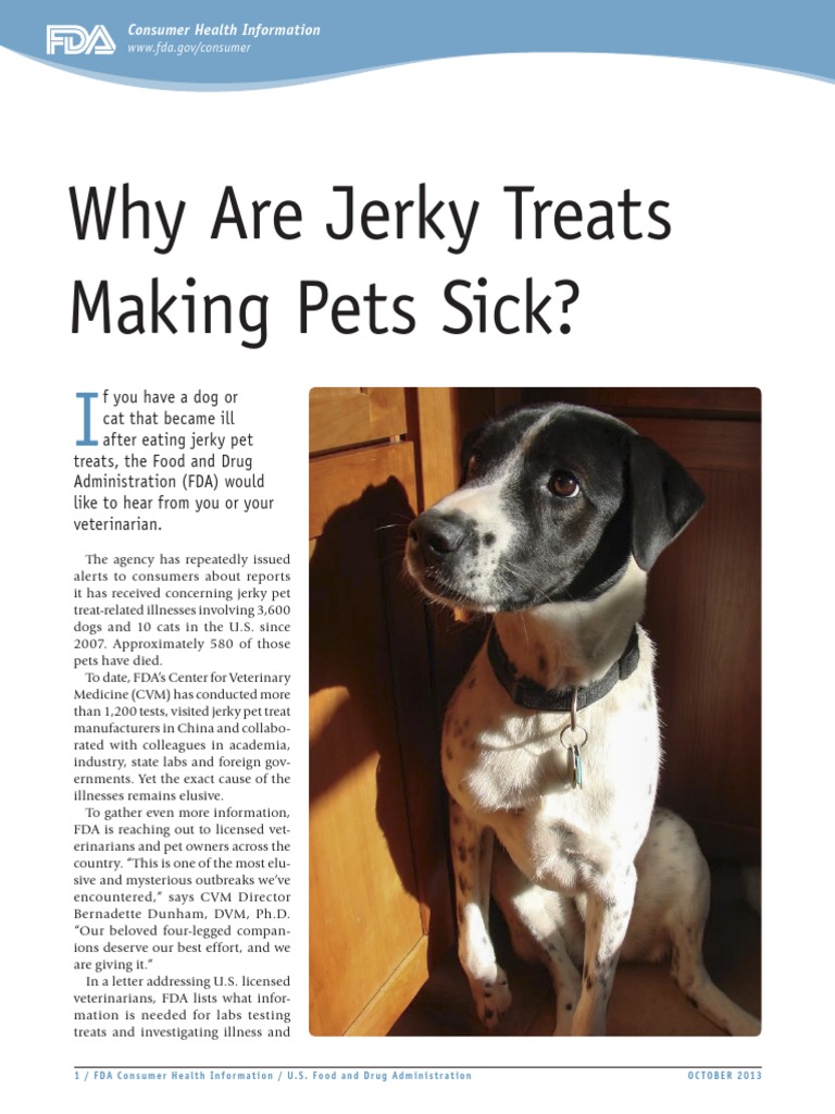 Why Are Jerkey Treats Making Pets Sick PDF Food And Drug Administration Veterinary Physician