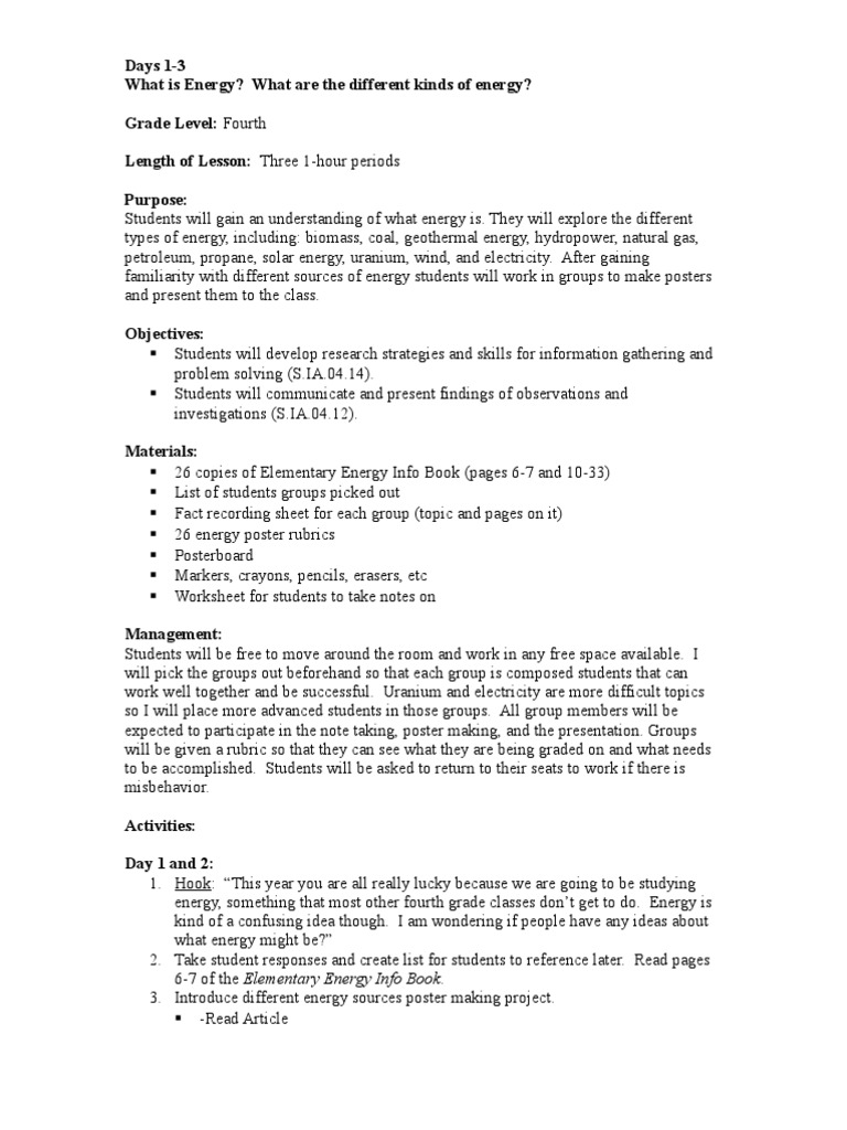 Understanding Energy Types for Kids | PDF | Thermometer | Experiment