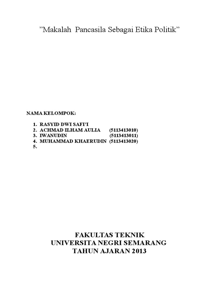 Makalah Pancasila Sebagai Etika Politik 1