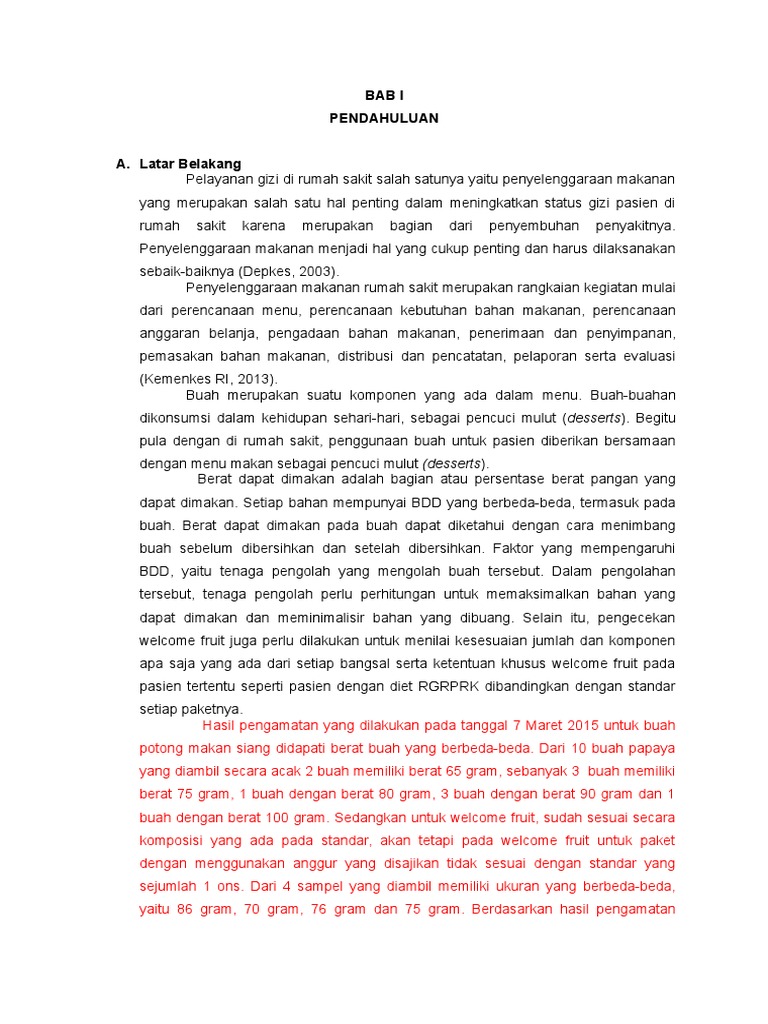 Evaluasi BDD Buah Potong di RS | PDF | Pengembangan Diri | Kesehatan ...