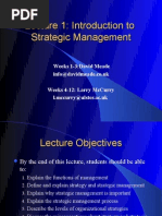 Lecture 1: Introduction To Strategic Management