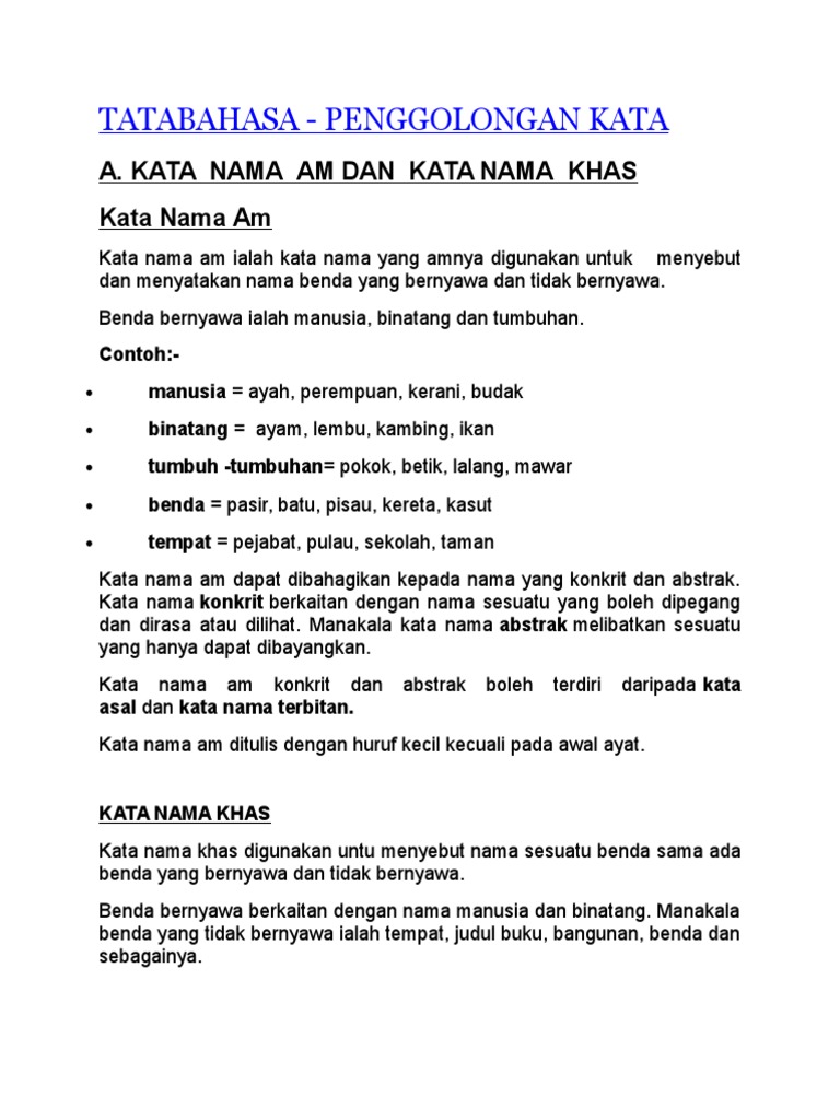 TATABAHASA Tahun 1  PDF