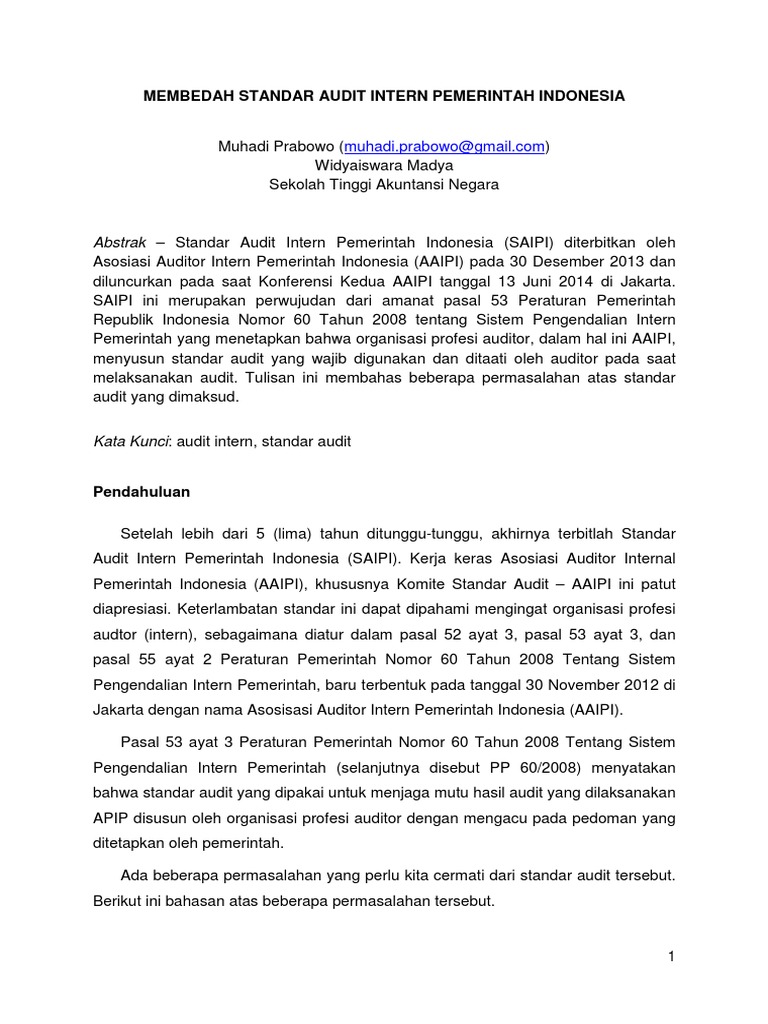 Auditor Internal Pemerintah Pdf