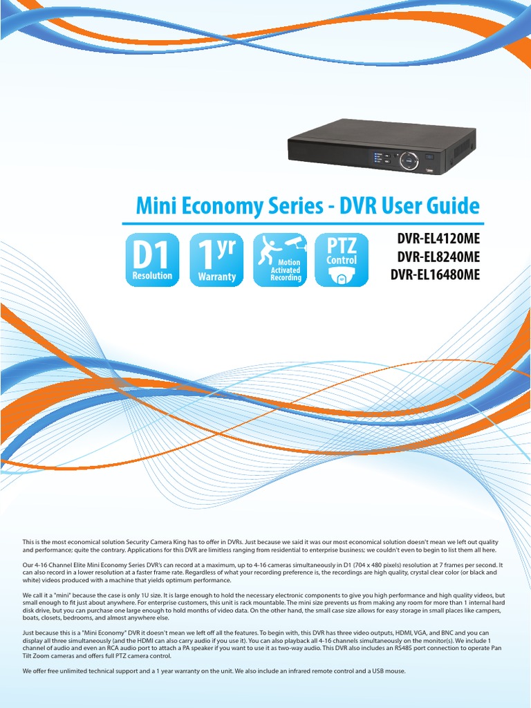 Mini Economy DVR User Guide | PDF | Digital Video Recorder | Hard Disk ...