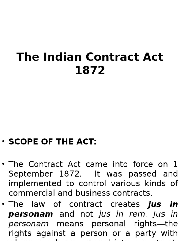 Indian Contract Act 1872 | PDF | Breach Of Contract | Damages