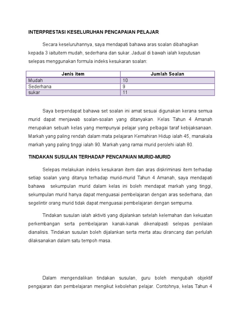 Tindakan Susulan Pdf