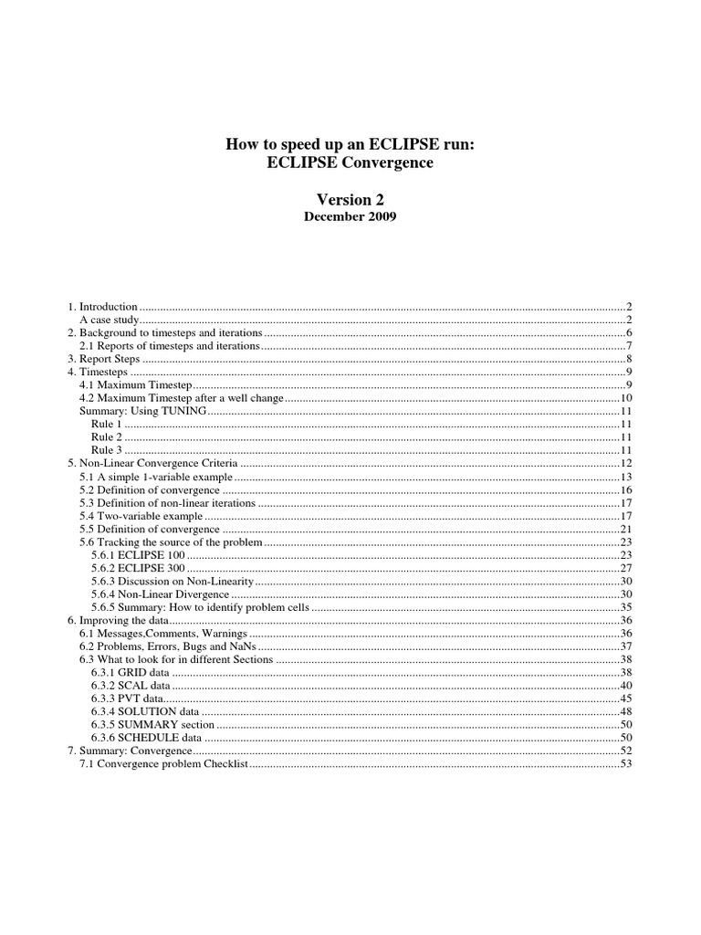 Speeding Up ECLIPSE Simulations | PDF | Nonlinear System | Equations