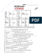 English Grammar - Worksheet Can Could